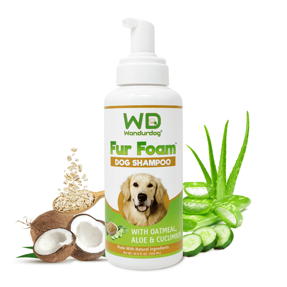 Wondurdog Fur Foam Dog Shampoo with Oatmeal, Coconut, and Aloe 16.9oz