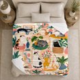 thumbnail image 5 of Whimsical Cat Collage, Cozy Pet Portrait Pattern, Warm Flannel Blanket for Living Room and Bedroom with Detailed Artwork, Cat Lovers Just Because Gift, Pet Lover Home Decor, 5 of 9