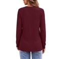 thumbnail image 3 of Fantaslook Long Sleeve Shirts for Women V Neck Textured Tops Fall Blouses Lightweight Tunic Pullover, 3 of 8