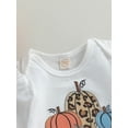 thumbnail image 6 of Wassery Baby Girls 3Pcs Halloween Outfits Infant Summer Clothes Pumpkin Printed Romper Top +Tutu Ruffle Shorts Skirt +Headband 0-18 Months, 6 of 9