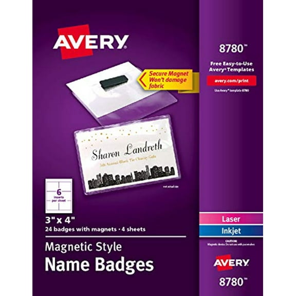 Avery® Secure Magnetic Name Badges (ave-8780)