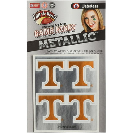 Tennessee Volunteers Game Faces Metallic Tattoo