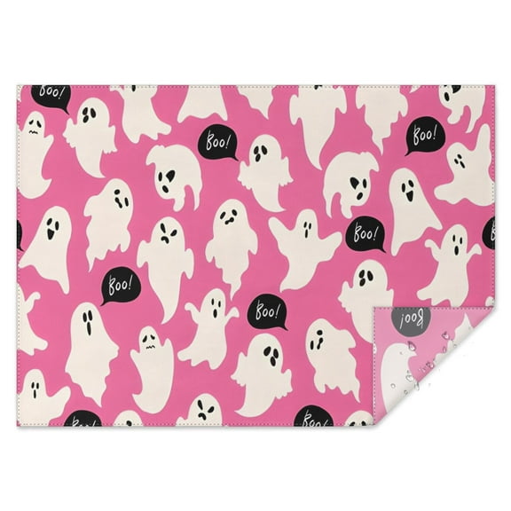 Playful Halloween Ghosts Pattern Rectangle Tablecloth 60"x84",Waterproof Polyester Rectangle Table Cloth, Wipeable Spillproof Polyester Tablecloth for Dining, Camping, Indoor and Outdoor