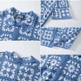 thumbnail image 6 of YLSDY Men's Crochet Floral Pattern Camp Collar Shirt, Openwork Knit, Short Sleeve Button-Down Beach Top Light Blue XL, 6 of 6