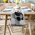 thumbnail image 2 of Table Runner Dresser Scarves 90 Inch Long, Funny Panda Thinking on Closestool Linen Dining Table Runners Gray and White Animal Art Tabletop Scarf for Wedding Holiday Party Kitchen, 2 of 7