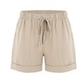 thumbnail image 4 of Laonim Women's Solid Color Cotton and Linen Pocket Tie High Waist Casual Shorts, 4 of 8