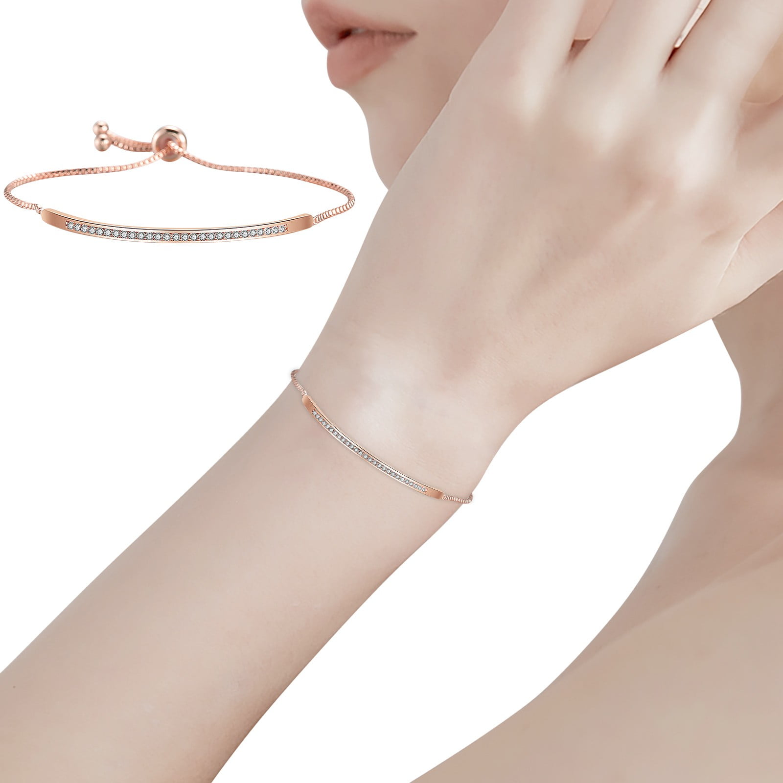Elegant 10k Rose Gold Textured & Polished Link Bracelet