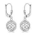 thumbnail image 2 of LeCalla 925 Sterling Silver Drop Earrings | Filigree Heart Leverback Dangle Earrings, 2 of 6