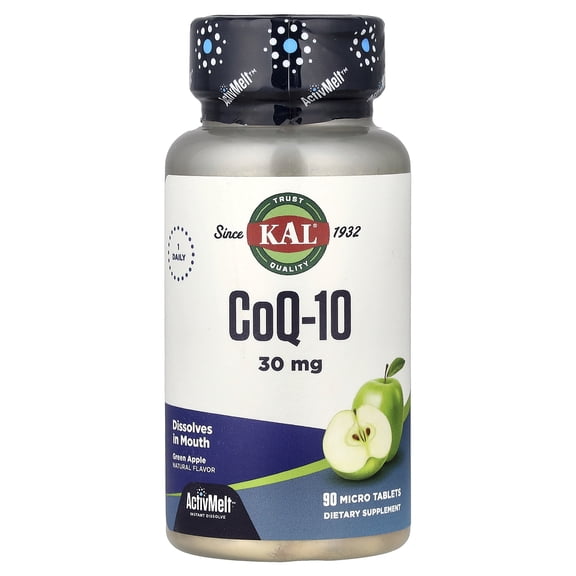 KAL CoQ10, Green Apple, 30 mg, 90 Micro Tablets