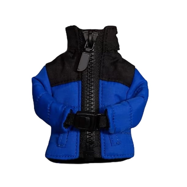Injueey Llavero creativo en miniatura con forma de chaqueta de plumas, divertido y único colgante para accesorios de invierno. Llavero Almacenamiento y organización del hogar azul