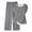 Gray, variant on CHUMUD Womens 2 Piece Outfits Sets Watching Set Short Sleeve Ruched Drawstring Crew Neck Tops and Wide Leg Pants Clothing Sets
