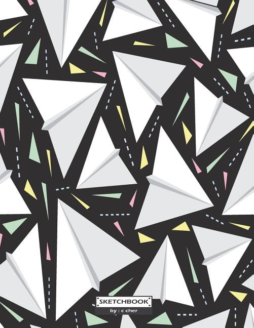 sketchbook paper plane cover 85 x 11 inches 110 pages