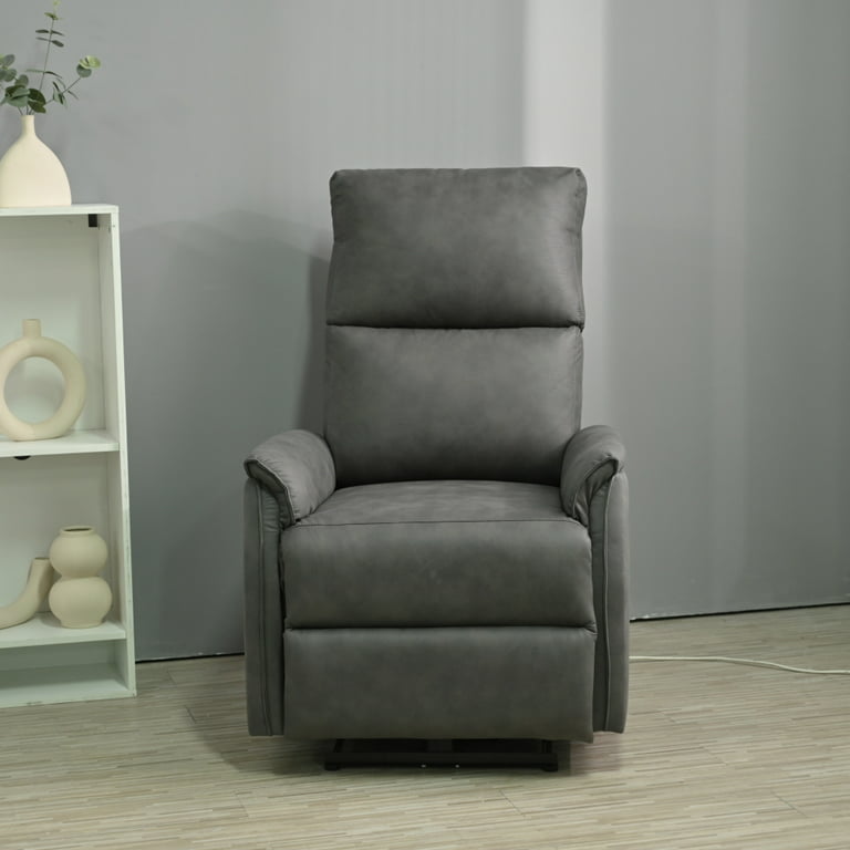 QKFF Power Recliner Chair, Small Electric Recliner Chairs with USB Port  Thick Backrest, Leather Fabric Small Recliner for Small Space Living Room  Home