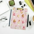 thumbnail image 7 of FMSHPON PinkWhite Cupcakes Clipboard Hardboard Wood Nursing Clip Board and Pull for Standard A4 Letter 13x9 inches, 7 of 7