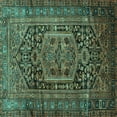 thumbnail image 1 of Ahgly Company Machine Washable Indoor Square Persian Turquoise Blue Traditional Area Rugs, 8' Square, 1 of 1