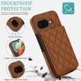 thumbnail image 6 of For Google Pixel 9a RFID Blocking Protective Purse Wallet Case Magnetic Flip Cover Multi-Card Slots Pocket With Detachable Shoulder Strap,Brown,For Google Pixel 9a, 6 of 7