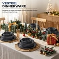 thumbnail image 5 of Vesteel 16 Pieces Dinnerware Sets, Premium Stoneware Dishes Set for 4, Ceramic Plates and Bowls Set for Home Restaurant, Microwave and Dishwasher Safe - Deep Gray, 5 of 9