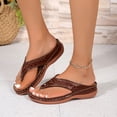 thumbnail image 2 of DAFEI Women's Flip Flops Stylish Woven Decorative Cork Sole Flat Sandals, 2 of 8
