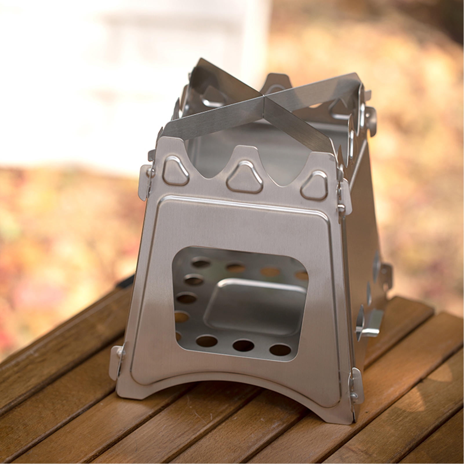 YAHHU Titanium Folding Wood Stove – Ultra‑Light 7.2oz Portable Stove for Backpacking, Camping, Survival & Picnics