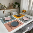 thumbnail image 3 of Insulation Pad Insulation Pad Anti-scalding Anti-slip Faux Leather Nordic Style Dining Table Place Mat Home Decor Daily Use, 3 of 6