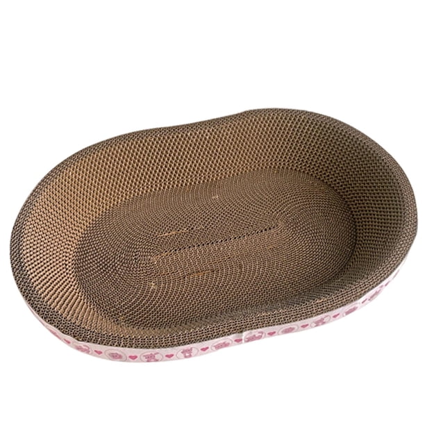 Rascador de papel corrugado para gatos, juguete de entrenamiento para mascotas, sofá ovalado 57 cm