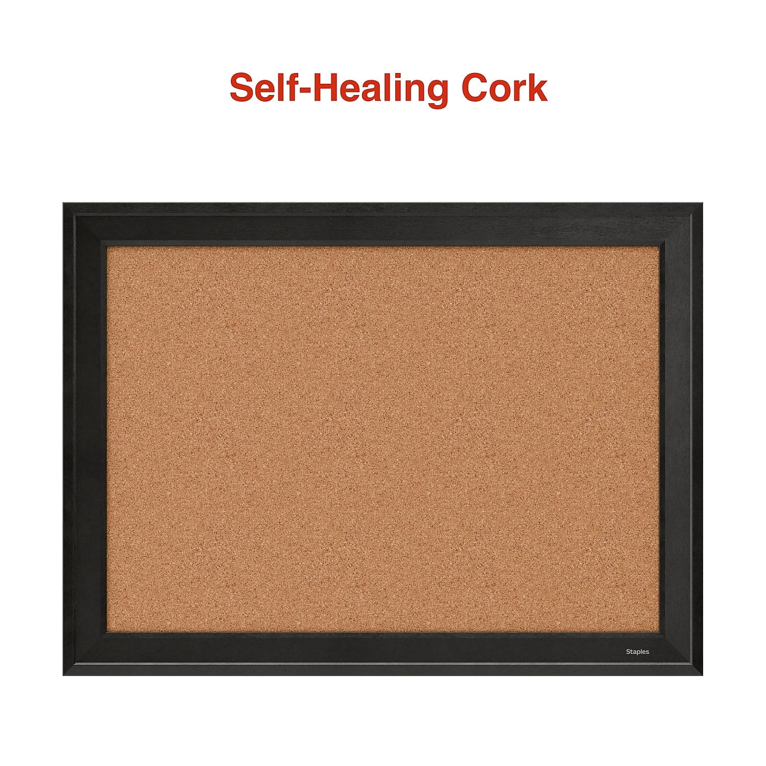 Staples Cork Bulletin Board Black Frame 23" x 17" (ST62835)