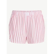 Joyspun Womens Woven Pajama Boxer Shorts, 3 Inseam, Sizes XS-3X