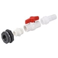 thumbnail image 4 of Kit de conector de válvula de bola de PVC Uxcell, grifo de jardín G1, con adaptador de ajuste de fondo, gris, blanco y rojo para tanque de agua, 4 of 5