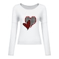 thumbnail image 4 of Babysbule Womens Valentine's Day New Arrivals Tops Women Fashion Casual Print V-Neck Loose Long Sleeve T-shirt Blouse Pullover, 4 of 6