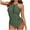 Green, variant on Lovskoo 2024 Women Swimsuit One Piece Bathing Suit Solid Color Hanging Neck Mesh Patchwork Swimsuit Yellow
