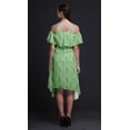 thumbnail image 5 of Bimba Bird Printed Womenâ€™s Ruffle Front Cold Shoulder Swing Shift Dress-Large, 5 of 6