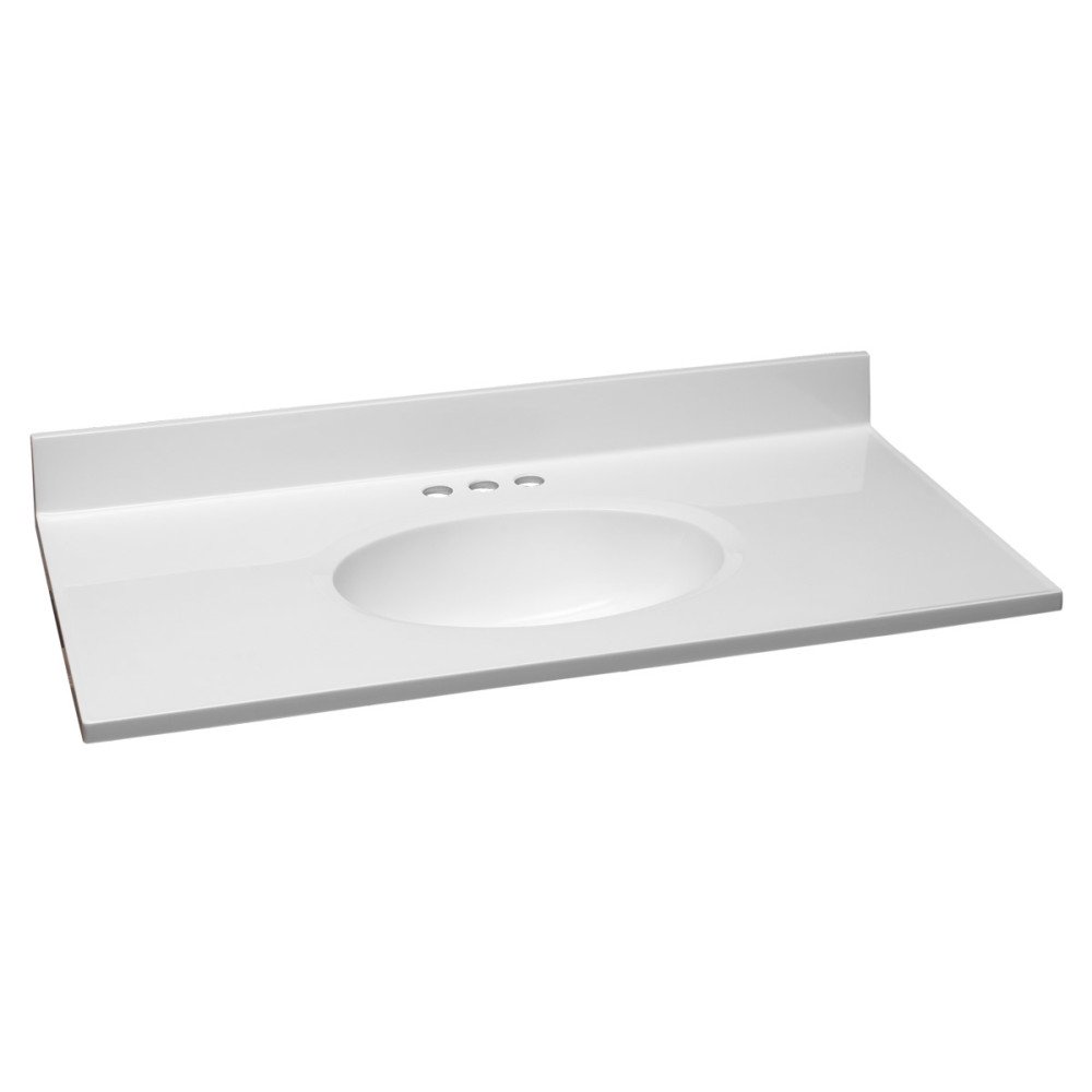 Design House Cultured Marble Vanity Top 37x19, Solid White Walmart
