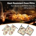 thumbnail image 2 of Oven Mitts and Pot Holders 4 Pcs Sets, Baking Cute Gnome Easter Eggs Yellow Heat Resistant Kitchen Cooking Gloves for Grill BBQ Kitchen Decor, 2 of 6