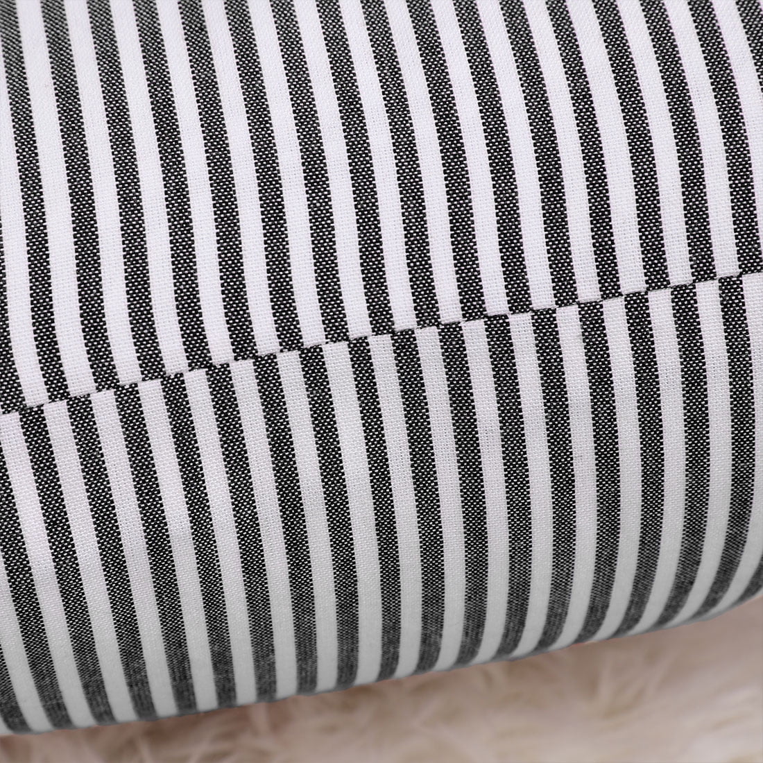 Unique Bargains Canvas Decorative Throw Pillow Cover 2-Pack Black and White 12" x 20"