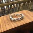 thumbnail image 4 of K-KED Real Solid 925 Sterling Silver Men Women Lucky Carved Twist Braided Open Ring, 4 of 6
