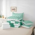 thumbnail image 4 of Erosebridal Buffalo Square Bedding Queen Size,Green Teal Bed in a Bag Queen size,Geometric Decoration,Lightweight,7 Pieces, 4 of 5