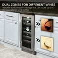 thumbnail image 6 of Whynter BWR-171DS Elite 12" 17 Bottle Seamless Stainless Steel Door Dual Zone Built-in Wine Refrigerator, 6 of 8
