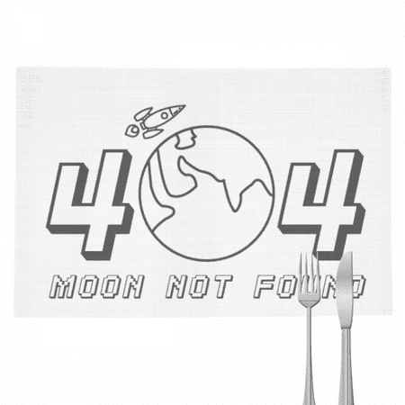 

Earth Moon Around Spacecraft Placemat Pad Kitchen Woven Heat Resistant Cushion Rectangle