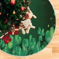 thumbnail image 5 of FMSHPON Clover Leaf Xmas Christmas Tree Skirt Stand Mat for Holiday Party Decoration Indoor Outdoor 36 inches, 5 of 6