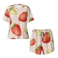 thumbnail image 4 of Picia Strawberries Pajamas Sets for Women Soft Short-Sleeved Pjs with Lounge Shorts Two Piece Sleepwear-Large, 4 of 9