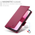 thumbnail image 6 of Allytechgroup for Apple iPhone 13 Case Wallet, Retro PU Leather Slim Fit Business Style Magnetic Closure Cards Slots RFID Blocking Phone Case for Women Men, Winered, 6 of 6