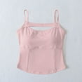 thumbnail image 2 of Camisole pour Femmes, Couleur Unie Col Rond avec Coussin de Soutien-Gorge Intégré, Tissu Polyester, Haut Léger Décontracté, Respirant pour l'Été, Design Ajusté, 2 of 6