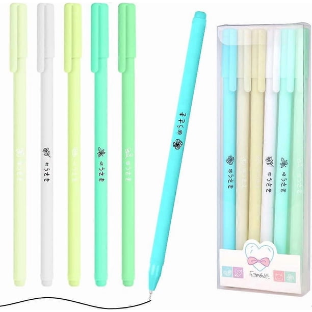 Rollerball Pens, 6 Pcs Liquid Ink Rollerball Pens Ballpoint Pens Gel Pens for Students Adults Office Supplies School Supplies (Green)