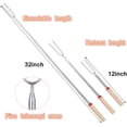 thumbnail image 4 of Marshmallow Roasting Stick 8 Packs Skewers for fire Pit Telescoping BBQ Fork with Wooden Handle for Sausage Hot Dog Campfire Camping Stove Grill Kit with Portable Bag, 32Inch, 4 of 7