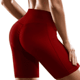 thumbnail image 3 of Biker Shorts for Women with Pockets Fitness Running Gym Shorts Workout High Waisted Shorts Slim Tummy Control Running Yoga Sports Active Pants, 3 of 5