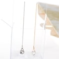 thumbnail image 3 of Yesbay 1 Pair Earrings Lead Free Long Chain Teardrop Shape Rhinestone Inlaid Ear Line for Party, 3 of 8