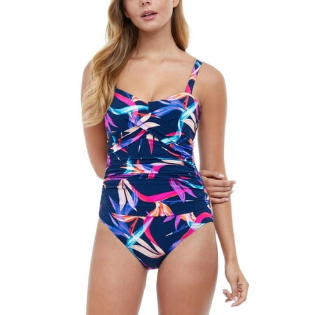 Get The Profile By Gottex Women S Standard Classic Bandeau Swimdress One Piece Swimsuit Tutti Frutti Navy 8 From Amazon Now Accuweather Shop