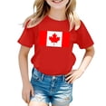 thumbnail image 4 of T-shirt à Manches Courtes pour Filles de la Fête du Canada, Col Rond d'Été, Coupe Décontractée, Chandails de Base, 4 of 4