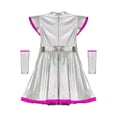 thumbnail image 6 of CHICTRY Kids Girls Alien Robot Astronaut Dance Sets Metallic Cap Sleeve A Line Dress with Tentacle Hot Pink-A 6, 6 of 7