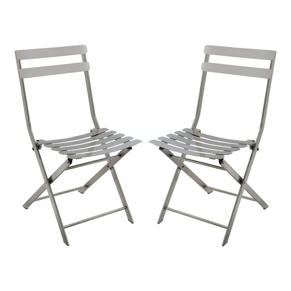 Furniture of America Mina Metal Side Chair in Silver Gun Metal (Set of 2)